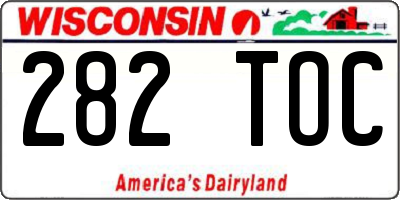 WI license plate 282TOC