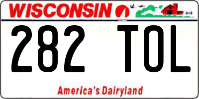 WI license plate 282TOL