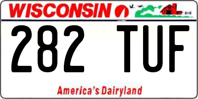 WI license plate 282TUF