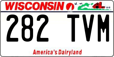 WI license plate 282TVM