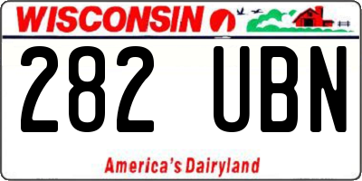 WI license plate 282UBN