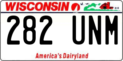 WI license plate 282UNM