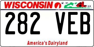 WI license plate 282VEB