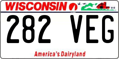 WI license plate 282VEG