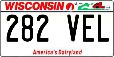 WI license plate 282VEL