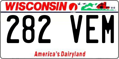 WI license plate 282VEM