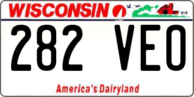 WI license plate 282VEO