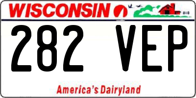 WI license plate 282VEP