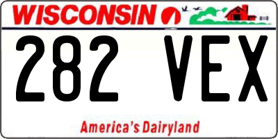 WI license plate 282VEX