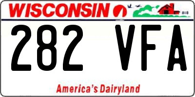 WI license plate 282VFA