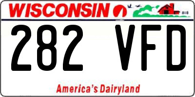 WI license plate 282VFD