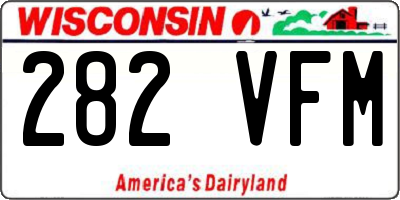 WI license plate 282VFM
