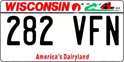 WI license plate 282VFN