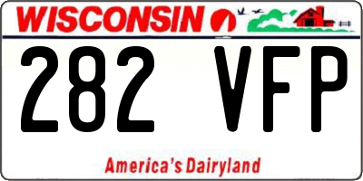 WI license plate 282VFP