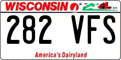 WI license plate 282VFS