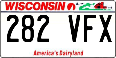 WI license plate 282VFX