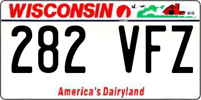 WI license plate 282VFZ