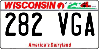 WI license plate 282VGA