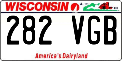 WI license plate 282VGB