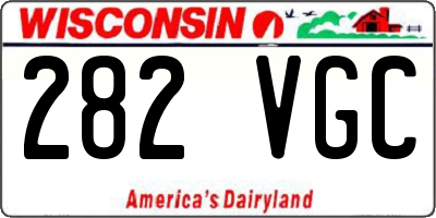 WI license plate 282VGC