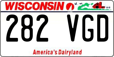 WI license plate 282VGD