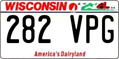 WI license plate 282VPG