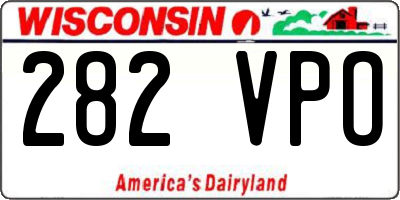 WI license plate 282VPO