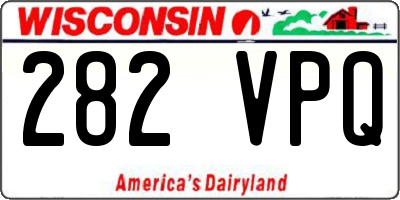 WI license plate 282VPQ