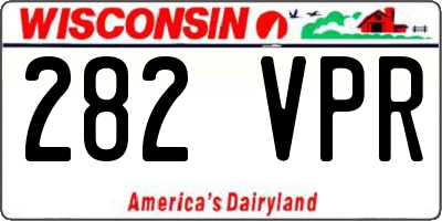WI license plate 282VPR