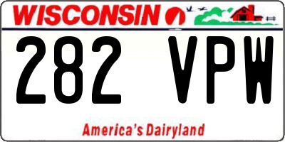 WI license plate 282VPW
