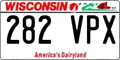 WI license plate 282VPX