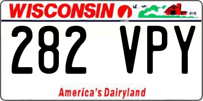 WI license plate 282VPY