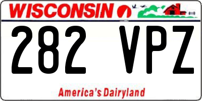 WI license plate 282VPZ