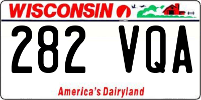WI license plate 282VQA