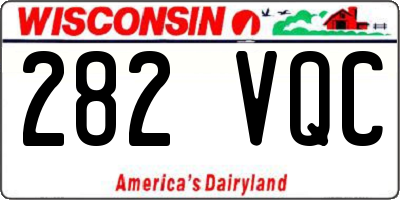 WI license plate 282VQC