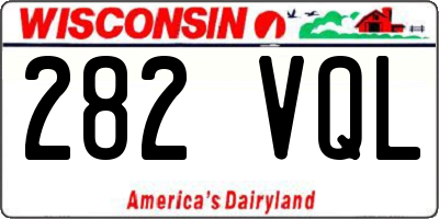WI license plate 282VQL