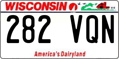 WI license plate 282VQN