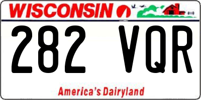 WI license plate 282VQR
