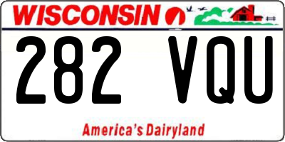 WI license plate 282VQU