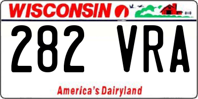 WI license plate 282VRA