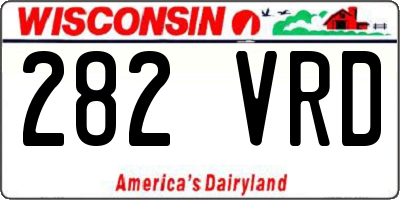WI license plate 282VRD
