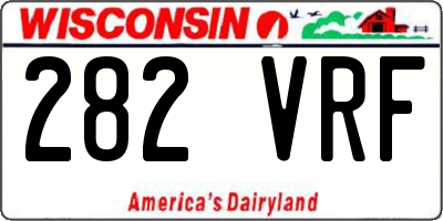 WI license plate 282VRF