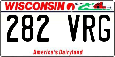 WI license plate 282VRG