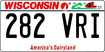 WI license plate 282VRI