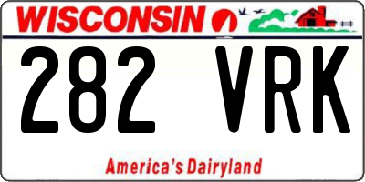 WI license plate 282VRK