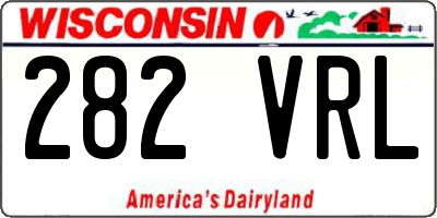 WI license plate 282VRL