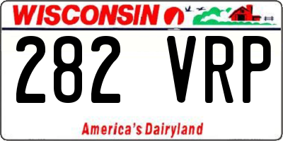 WI license plate 282VRP