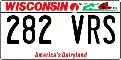 WI license plate 282VRS