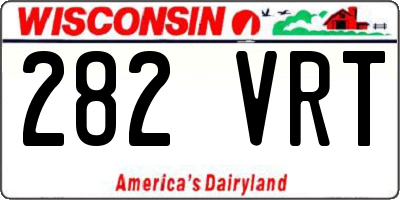 WI license plate 282VRT