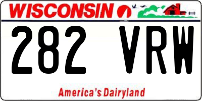 WI license plate 282VRW
